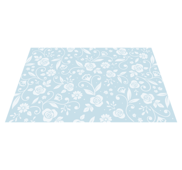 Covor vinil flori și plante albastru cu model floral - TenStickers
