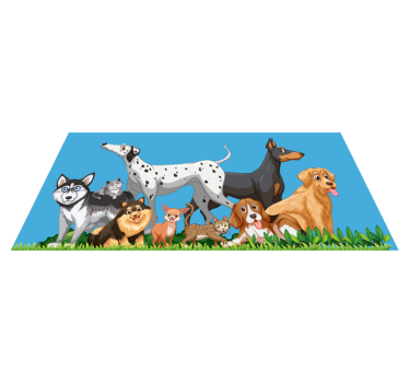 Alții covor de vinil câini care se adună - TenStickers
