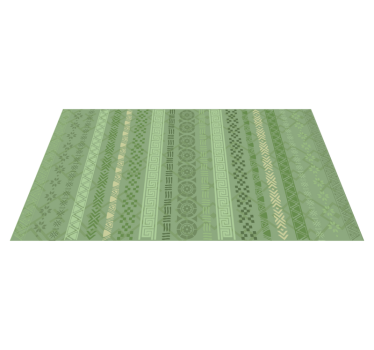 Efect de ștampilă puzzle pe podeaua din vinil cu mozaic verde - TenStickers