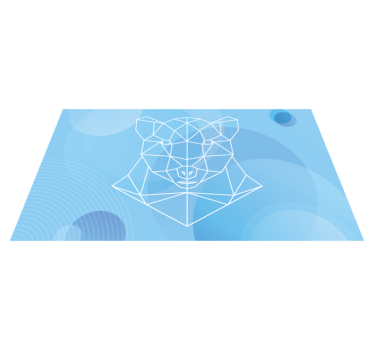 Covor vinil animal contur geometric al ursului - TenStickers