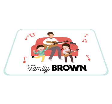 Covor de vinil personalizat familie muzician - TenStickers