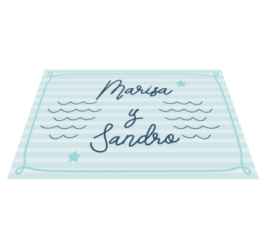 Covor vinil dormitor nume de cupluri marine - TenStickers