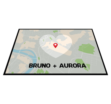 Covor de vinil personalizat cu locație google maps - TenStickers