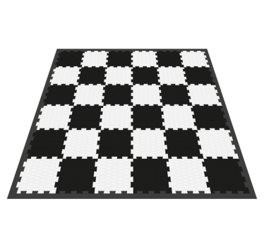 Puzzle alb-negru pătrate covoraș pentru bebeluși - TenStickers