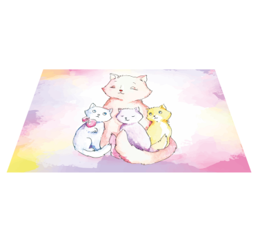 Covor dormitor familie de pisici - TenStickers