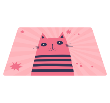 Covor original dormitor pisica roz - TenStickers