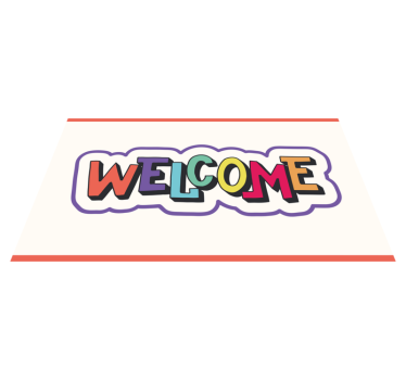 Covor vinil hol intrare semn de bun venit colorat - TenStickers