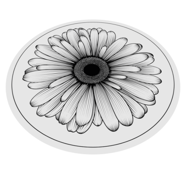 Covor rotund de flori de margaretă cu flori de vinil - TenStickers