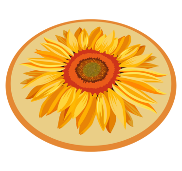 Covor mare portocaliu de floarea soarelui - TenStickers