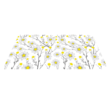 Covor vinil flori și plante model floral galben - TenStickers