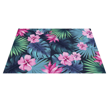 Covor natural frunze și flori tropicale - TenStickers