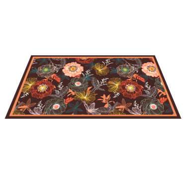 Covor vinil flori și plante design vintage exploziv - TenStickers
