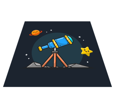 Telescop științific desen animat spațiu covor stea - TenStickers