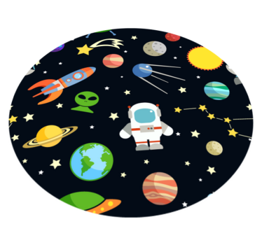 Desene animate diferite spațiale simboluri covor stea - TenStickers