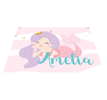 Alții covor de vinil prințesă sirenă cu nume - TenStickers