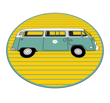 Microbuz cu dungi covor retro - TenStickers