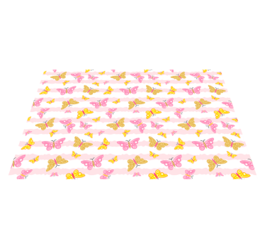 Covor dragut dormitor fluturi roz - TenStickers