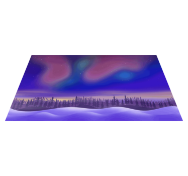 Aurora boreală cu covoare contemporane de zăpadă - TenStickers