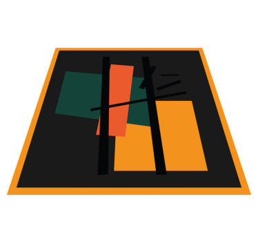 Pătrate și dreptunghiuri artă abstractă covor geometric - TenStickers