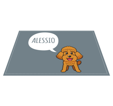 Personaj de desene animate câine pudel fericit covor animal - TenStickers