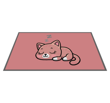 Pisică drăguță dormind covor de animale de desene animate - TenStickers