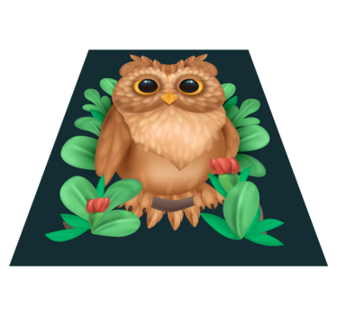 Bufnita ilustrare ochi frumosi covor dormitor - TenStickers