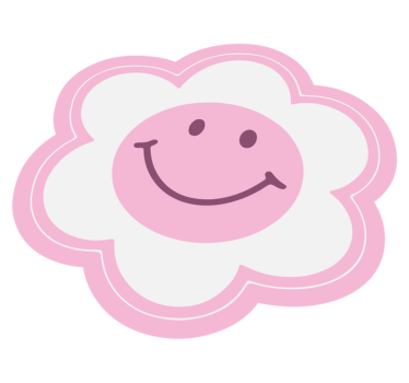 Covor de vinil Adolescenți emblemă florală zâmbitoare - TenStickers