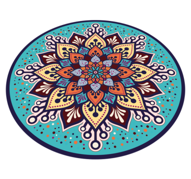 Covor vinil mandala artă colorată în cerc - TenStickers
