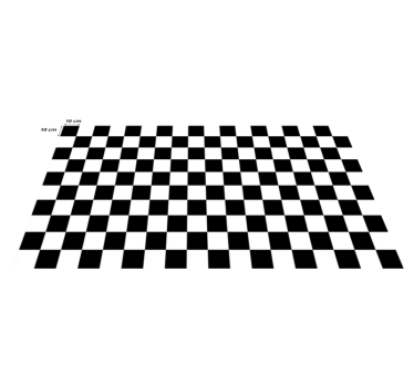 Covor de vinil geometric carouri alb-negru - TenStickers