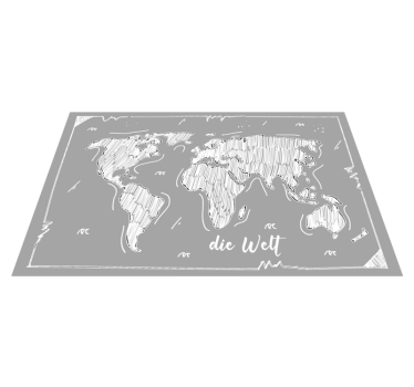 Covor de vinil harta lumii conturul hărții mondiale - TenStickers