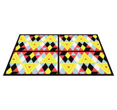 Covoare geometrice triunghiuri albastre, negre și galbene - TenStickers