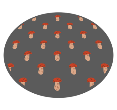 Covor de vinil pentru bucătărie rotund cu model de ciupercă - TenStickers