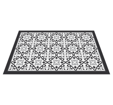 Covor vinil efect de țiglă model floral monocrom - TenStickers