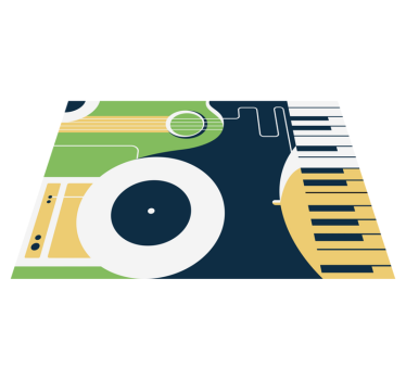 Instrument muzical abstract stil artă covor living - TenStickers