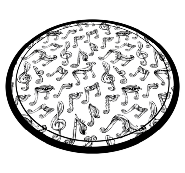 Notă muzicală desenată manual cu model circular - TenStickers
