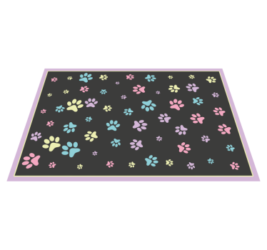 Covor vinil print animalier amprente colorate ale labelor - TenStickers