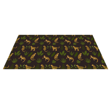 Covor vinil print animalier model de frunze de leopard - TenStickers