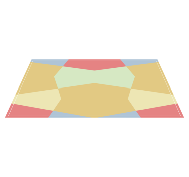 Covor de vinil geometric forme poligonale colorate - TenStickers
