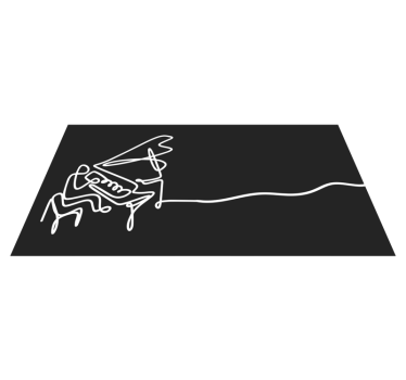 Covor vinil modern pian line art - TenStickers