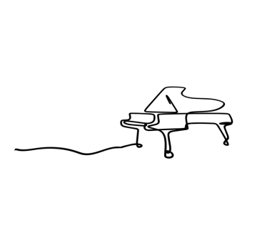 Covor vinil modern ilustrație contur pian - TenStickers
