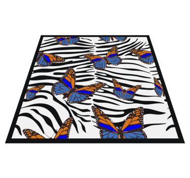Covor vinil print animalier model de zebră fluture - TenStickers