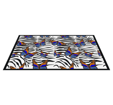 Covor vinil print animalier fluturi pe zebră - TenStickers