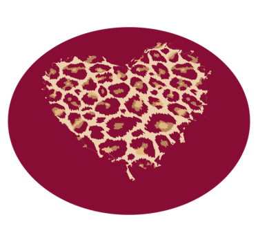 Covor vinil print animalier pete cu model de inimă - TenStickers