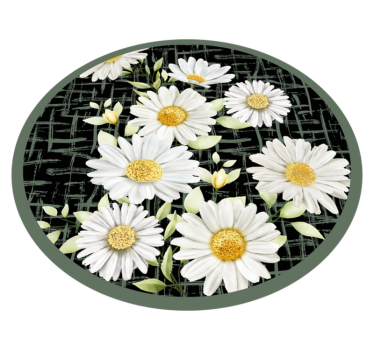Margarete realiste pe covor cu flori cu dungi - TenStickers