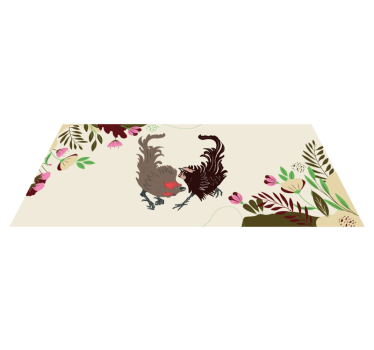 Covor vinil animal scenă florală cu porumbei - TenStickers