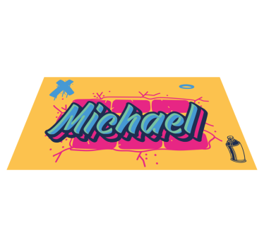 Alții covor de vinil nume personalizat graffiti - TenStickers
