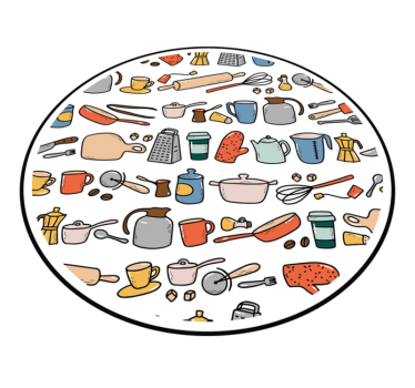 Covor de vinil pentru bucătărie colecția de unelte culinare - TenStickers