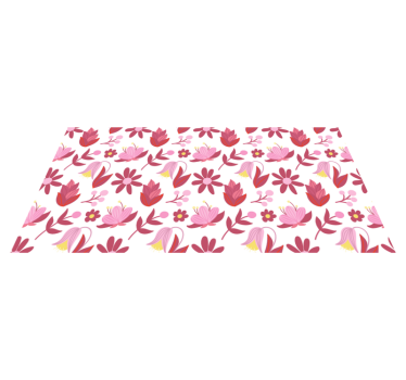 Poloneză artă populară cu elemente roșii covor de flori - TenStickers