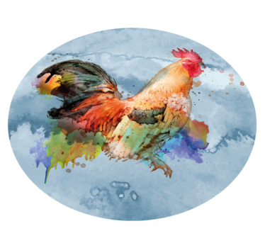 Covor vinil print animalier strop de cocoș colorat - TenStickers