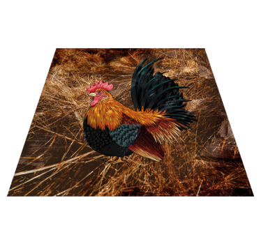 Covor vinil print animalier reprezentare vibrantă cocoș - TenStickers